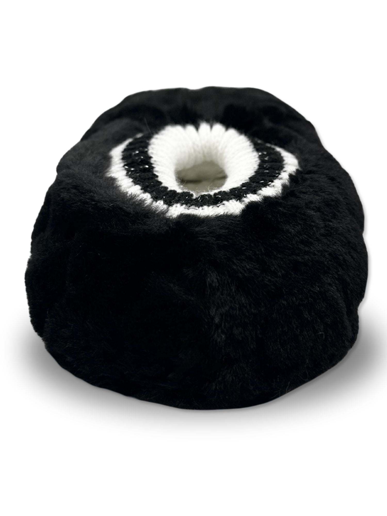 Fuzzy Babba Women's Textured Faux Fur Knit Cuff Slipper Socks, 1-Pack, Shoe Sizes 7-9.5