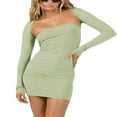 thumbnail image 1 of Women‘s 2 Piece Outfits  Strapless Bodycon Dress + Bolero Set, 1 of 6