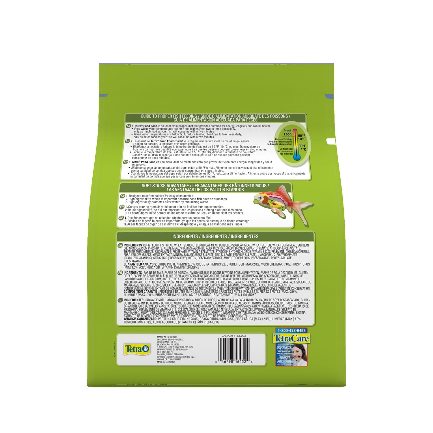 Tetra nourriture d'étang pour Koi et Poisson rouge 1,25 livres