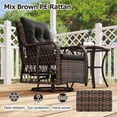 thumbnail image 6 of Demifill 3 Pieces Patio Furniture Set with 2-Tier Side Table and Cushions, PE Wicker Swivel Glider Chairs for Outdoor as Garden, Backyard, Porch, Black, 6 of 11