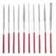 thumbnail image 1 of Juego de 10 limas de aguja: mini limas de metal pequeñas para mano. Incluye limas redondas, planas, cuadradas y triangulares para trabajos de precisión y detalle en metal y carpintería., 1 of 7