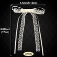 thumbnail image 3 of 2 count Beige Lace Hair Bow Clips Cute  Snap Barrettes Bowknot Hair Ribbon for Women Valentines Wedding Prom Decorative Accessories, 3 of 6