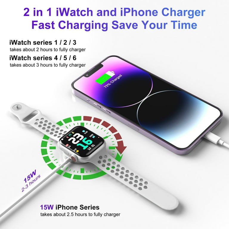 GREPHONE Apple Watch Charger 15W USB C Fast iPhone Charger Block