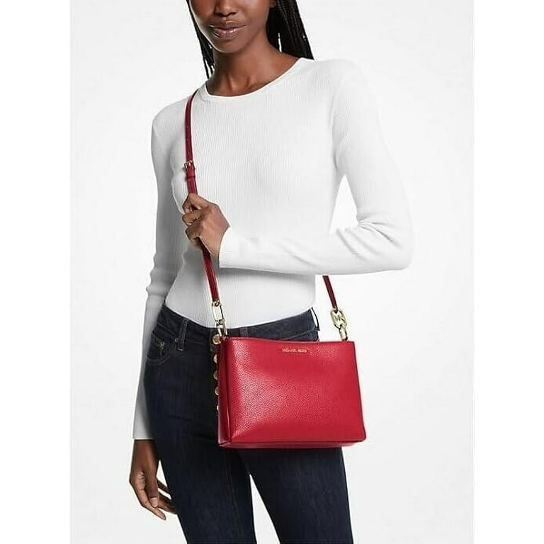 Michael Kors Womens Trisha Medium Pebbled Leather Crossbody
