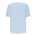 thumbnail image 5 of WREESH Womens Fashion T-Shirts Square-Neck Solid Color Summer Neck Short Sleeve Blouses Pullover Light Blue, 5 of 6