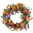 thumbnail image 1 of National Tree RAS-CDF5743W-1 22 in. Morning Glory Artificial Floral Wreath, Orange & Green, 1 of 1