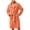 Orange, variant on Bathrobe for Men Plush Fleece Cozy Soft Belted Mid Length Robe with Pockets Warm Winter Home Shower Wear Orange