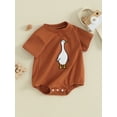 thumbnail image 3 of Suealasg Infant Girls Outfits Baby Girls Clothes 3M 6M 9M 12M Short Sleeve Round Neck Duck Print Romper Bodysuit, 3 of 9