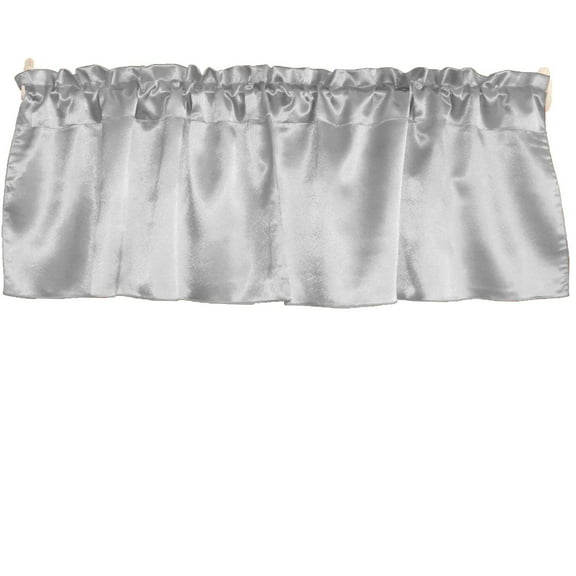 Shiny Smooth Satin Window Valance 58" Wide Silver