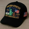 thumbnail image 3 of U.S. 250th Anniversary Retro Washed Cap, Adjustable U.S. 250th Anniversary Tribute Hat, Patriotic Cap(Black) Labor Day Sales, 3 of 4