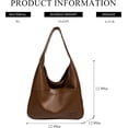thumbnail image 4 of HMSHA Hobo Bags for Women Trendy Soft Portland Slouchy Leather Handbags Shoulder Bag Work Tote Bag Purse, 4 of 7