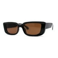 thumbnail image 2 of Womens Mod Square Cat Eye Plastic Fashion Sunglasses Black Brown, 2 of 4