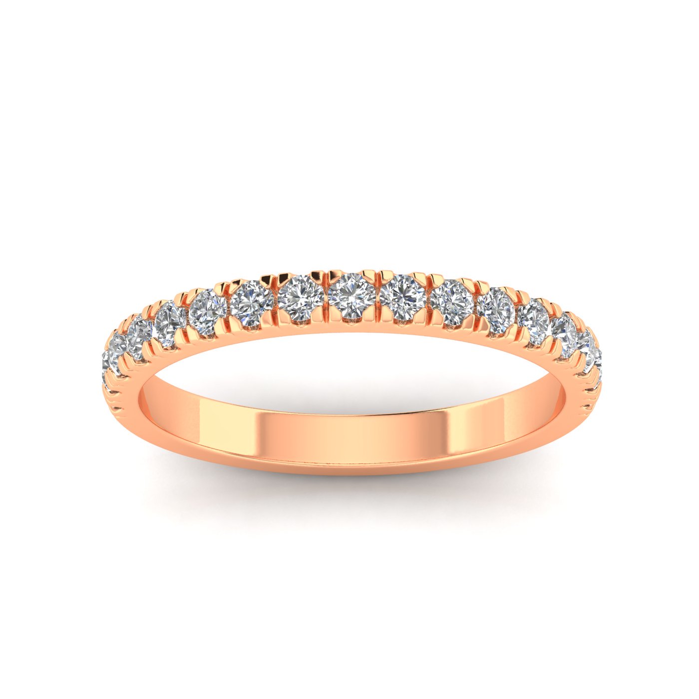 1/2 Carat TW Women's Natural Diamond Wedding Bands in 10k Rose Gold (G Color, I1 Clarity)