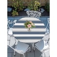 thumbnail image 6 of Blue Grey Stripe Round Fitted Tablecloth with Elastic Edge, Waterproof Table Cloth Table Cover for 36"-44" Tables, Farmhouse Modern Art Striped Tablecloths for Dining Picnic Indoor Outdoor, 6 of 9