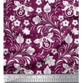 thumbnail image 2 of Soimoi Poly Georgette Fabric Leaves & Floral Clip Art Print Fabric by Yard 52 Inch Wide, 2 of 3