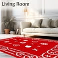thumbnail image 2 of ODIKA 2'x3' Machine Washable Non-Slip Area Rug, Joyful Ornament Seasonal Hearth Embellishment High Traffic Rug, Red, 505871, 2 of 7