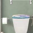 thumbnail image 2 of Renewold Sea Dolphin Rainbow Printed Toilet Tank Lid Cover with Elastic Bottom, Stain Prevention Universal Fit Toilet Top Decoration for Bathroom Decor, 2 of 6