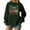 Army Green, variant on Wutalume Women's Casual Character Print Round Neck Long Sleeve Sweatshirt, Comfortable Loose Fit for Stylish and Relaxed Wear,for Home, Work, or Outdoor Activities,Army Green L
