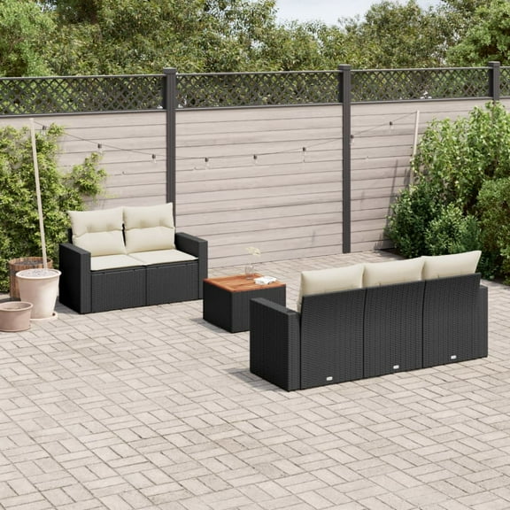 vidaXL Garden Sofa Set Black