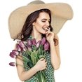 thumbnail image 4 of Sombrero para el sol para mujer 56-58 cm, sombrero de paja de ala ancha Upf 50+, 4 of 5