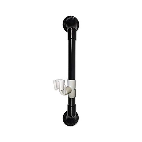 MedGear A-0163B2 16 in Wall-Mount Assist Bar, Black, w/Free Clip-On Shower Head Holder