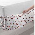 thumbnail image 2 of Ladybug Bed Skirt, Bugs Drawing Curved Spiral Circles Romantic Cycle Ladybird Animals Cartoon, Elastic Bedskirt Dust Ruffle Wrap Around for Bedding Decor, 4 Sizes, Red White Black, by Ambesonne, 2 of 2