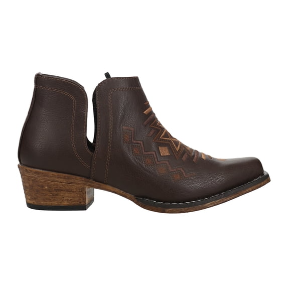 Roper Womens Ava Aztec Southwest Embroidered Snip Toe Cowboy Ankle Boots