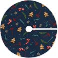 thumbnail image 1 of FMSHPON Gingerbread Man Xmas Christmas Tree Skirt Stand Mat for Holiday Party Decoration Indoor Outdoor 48 inches, 1 of 6