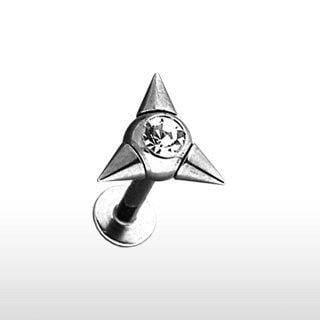 Labret Monroe 14 gauge 316L Stainless Steel Shaft Jeweled Ball Spikes