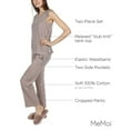 thumbnail image 3 of MeMoi Women's Relaxed Fit 100% Cotton Slub Knit Pants and T-Shirt Set - Womens - Female, L, Taupe, 3 of 7