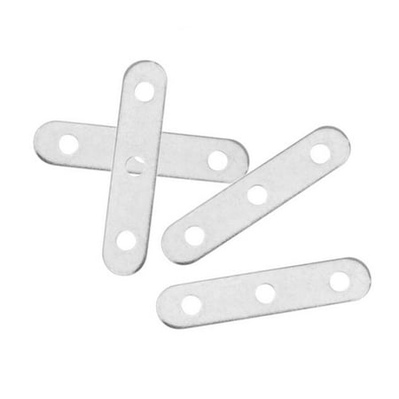 Triple Strand Leather - Silver Plated 3mm Bead Triple Strand Spacer Bar 11.5mm Long (20)