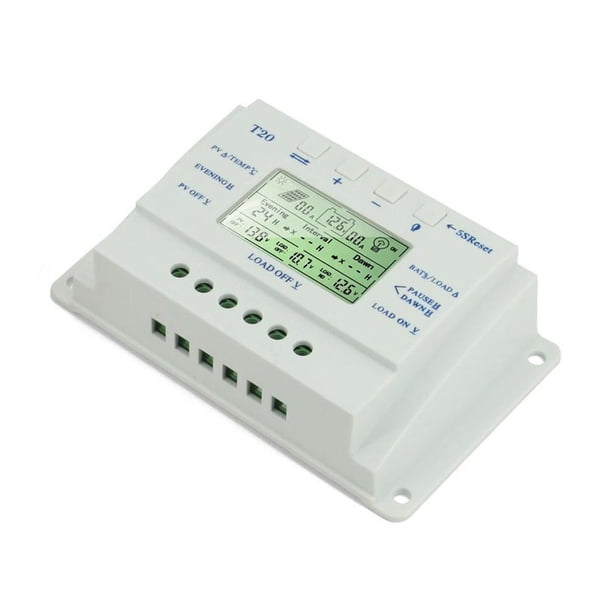 Controlador de carga MPPT 20A Regulador de celda solar para control de luz/temporizador de iluminación