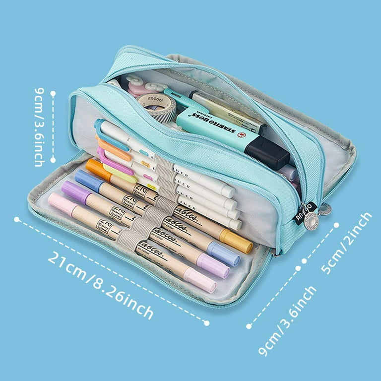 Home Times Pencil Case Pencil Pouch Can Expand Pencil Bag Big Capacity  Pencil Bag Large Storage Pouch Pencil Case Aesthetic Pencil Case for  Students Girls & Boys(Ink Blue) 