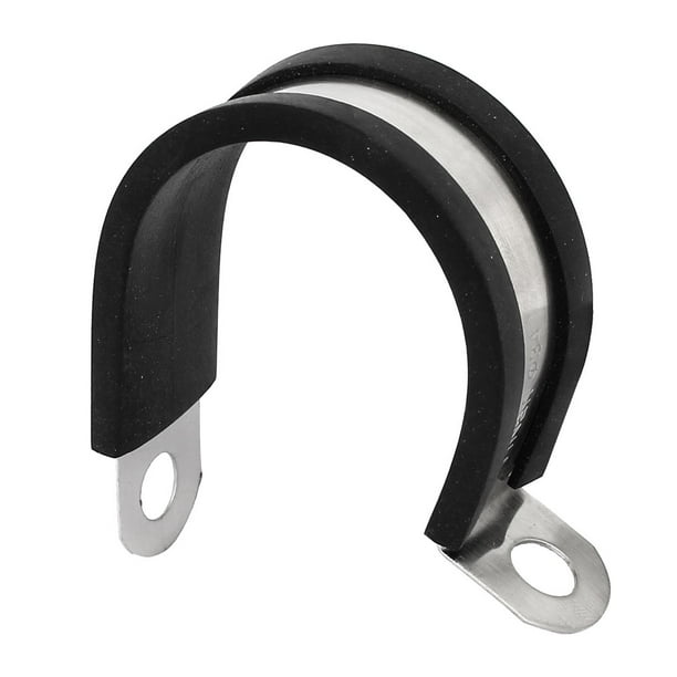 34mm Dia EPDM Rubber Lined P Clip Water Pipe Tube Hose Clamp Holder