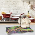 thumbnail image 2 of GZHJMY Stylish Vintage Floral Mardi Gras Carnival Absorbent Dish Drying Mat, 16 x 18 Inches Microfiber Kitchen Countertop Table Protector Multi-purpose Counter Rack Sink Drainer Pad, 2 of 6