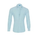 thumbnail image 2 of Faithtur Men Slim Fit Shirts Solid Color Hidden Zipper Button-Down Long Sleeve Tops Turn-Down Collar Spring Fall Casual Clothes, 2 of 4