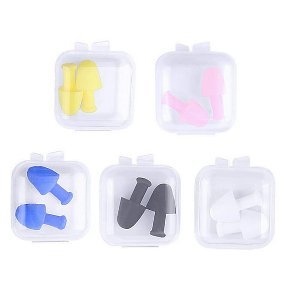 5 Pairs Swimming Earplugs for Adults Reusable Waterproof Silicone Earplugs for Swimming Surfing Snorkeling Showering