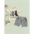 thumbnail image 2 of Suealasg Toddler Boys Western Outfits Short Sleeve Horse Color Print and Elastic Waist Shorts Sets 2Pcs Infant Baby Boys Summer Clothes, 2 of 9
