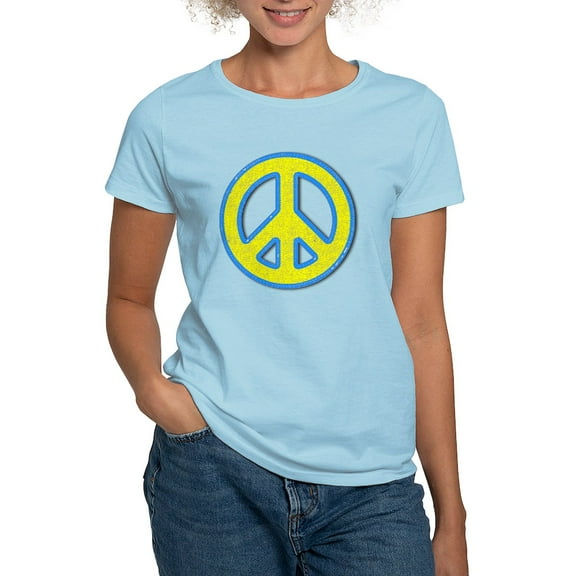 CafePress - Ukraine Flag Ukrainian Pride Peace Symbol T Shirt - Women's Classic T-Shirt
