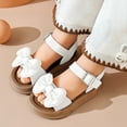 thumbnail image 2 of Gubotare Toddler Sandals Wide Girls Sandals Open Toe Summer Flats Sandals shoes Toddler/Little Kid/Big Kid Sizes 11.5 (White,Little Kids 11.5), 2 of 9