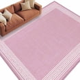 thumbnail image 2 of Rectangle Area Rugs 6 x 9 Ft, Pink Retro Greek Key Non-Slip Residential Carpet, Geometric Greece Ancient Rustic Indoor Crawling Mats Runner Rugs for Living Room/Dining Room/Bedroom, 2 of 8