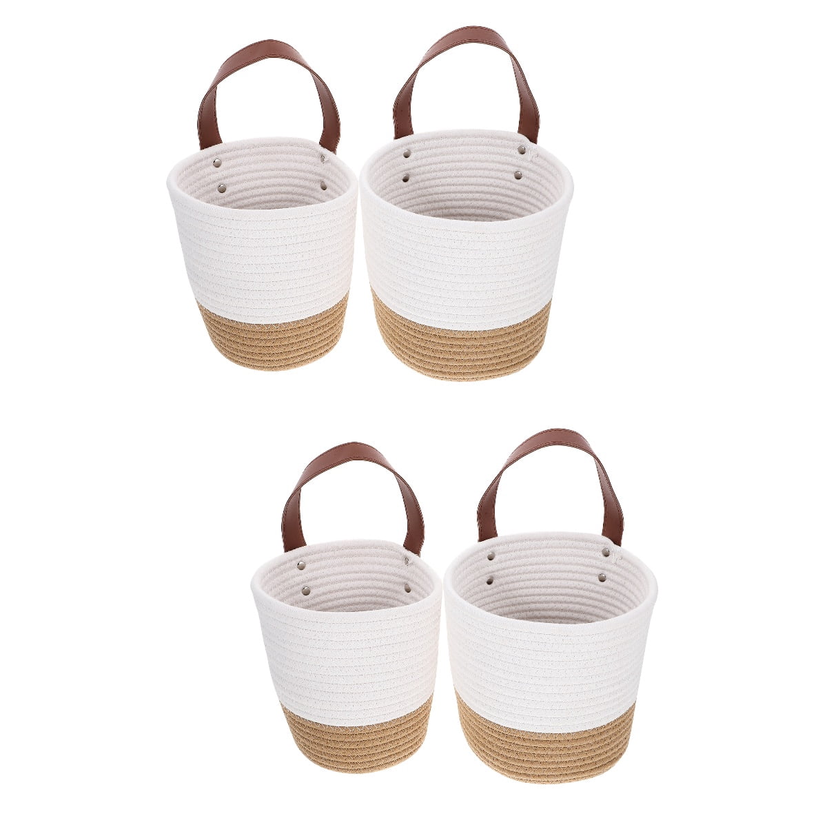 MLINS 4 pcs  Wall Hanging Woven Planter Decorative Woven Flower Basket Woven Hanging Plant Pot