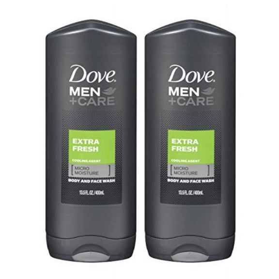 Dove Men Care Body Wash, Extra Fresh 13.5 oz, Twin Pack