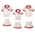 thumbnail image 4 of NAFUU Womens Pajama Sets Family Christmas Pajamas Matching Sets Short Sleeve Button Down Top And Shorts Holiday Sleepwear Soft Xmas Pjs Two Piece Set Holiday Pajama Sets, 4 of 4