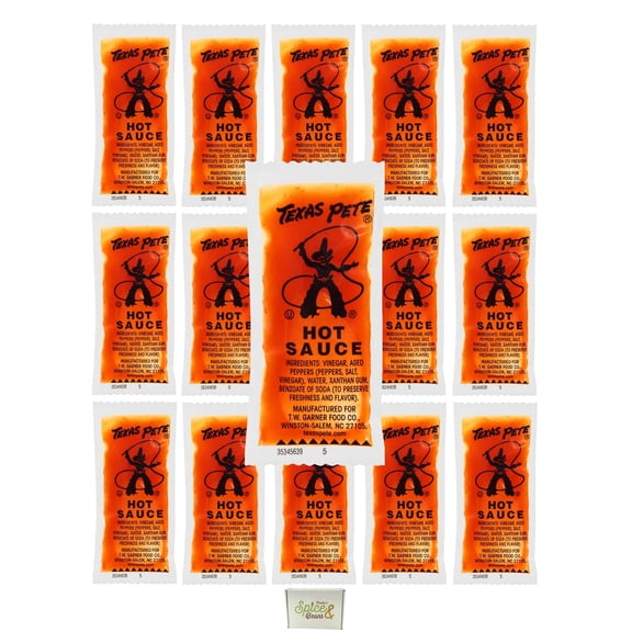 Texas Pete 7 Gram Hot Sauce Portion Control Packets | Kosher & Made in America | Pack of 100