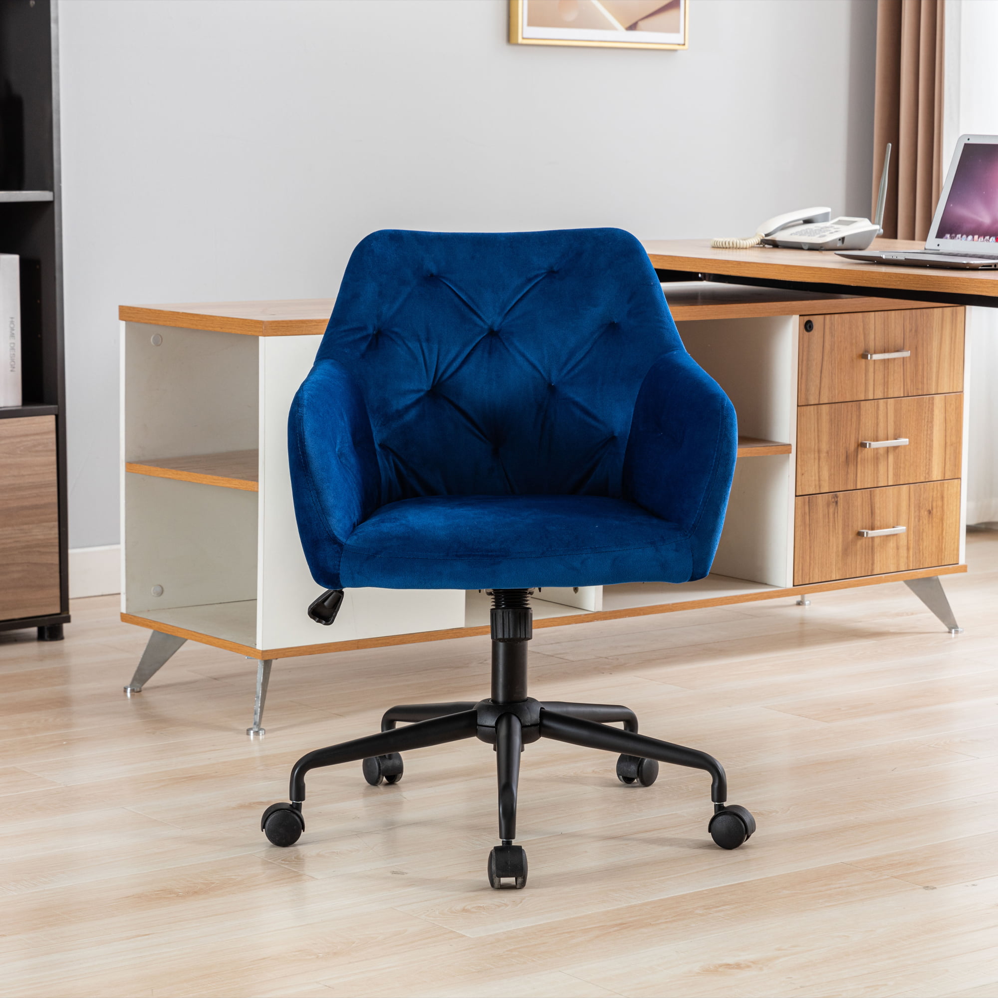 blue accent desk chair