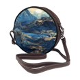 thumbnail image 2 of Lsque Golden Blue Mountains Pattern Shoulder Bag – Microfiber Leather Crossbody with Detachable Strap & Handle Ring, Waterproof & Durable, Elegant Everyday Carry, 2 of 5