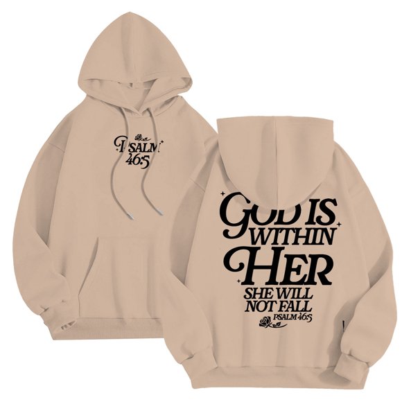 Men's Lined Pullover Hoodie Winter Warm Streetwear Fashion Comfortable Casual Wear with Printed Design