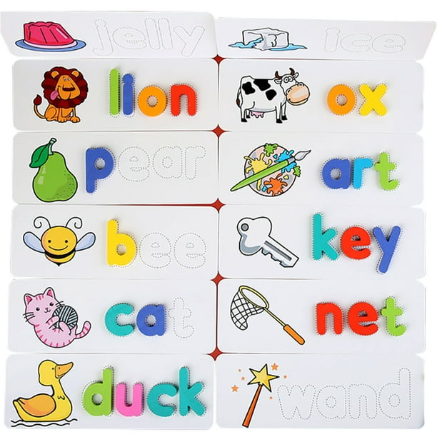 Enfants Spelling Learning Jouet Éducatif Alphabet Lettre de Carte Flash Jeu  Spelling 