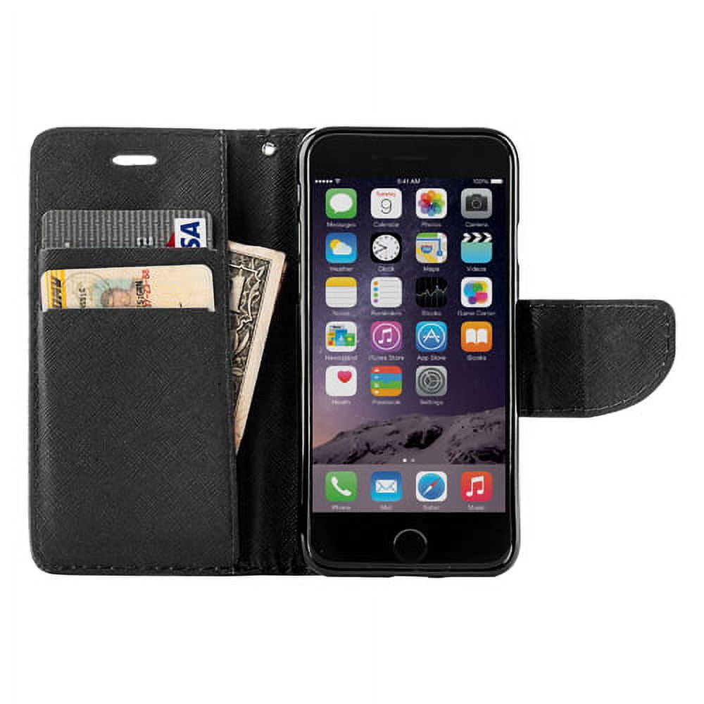 Faux Leather Folio Phone Stand Case With Magnetic Closure For iPhone 6 or 6s